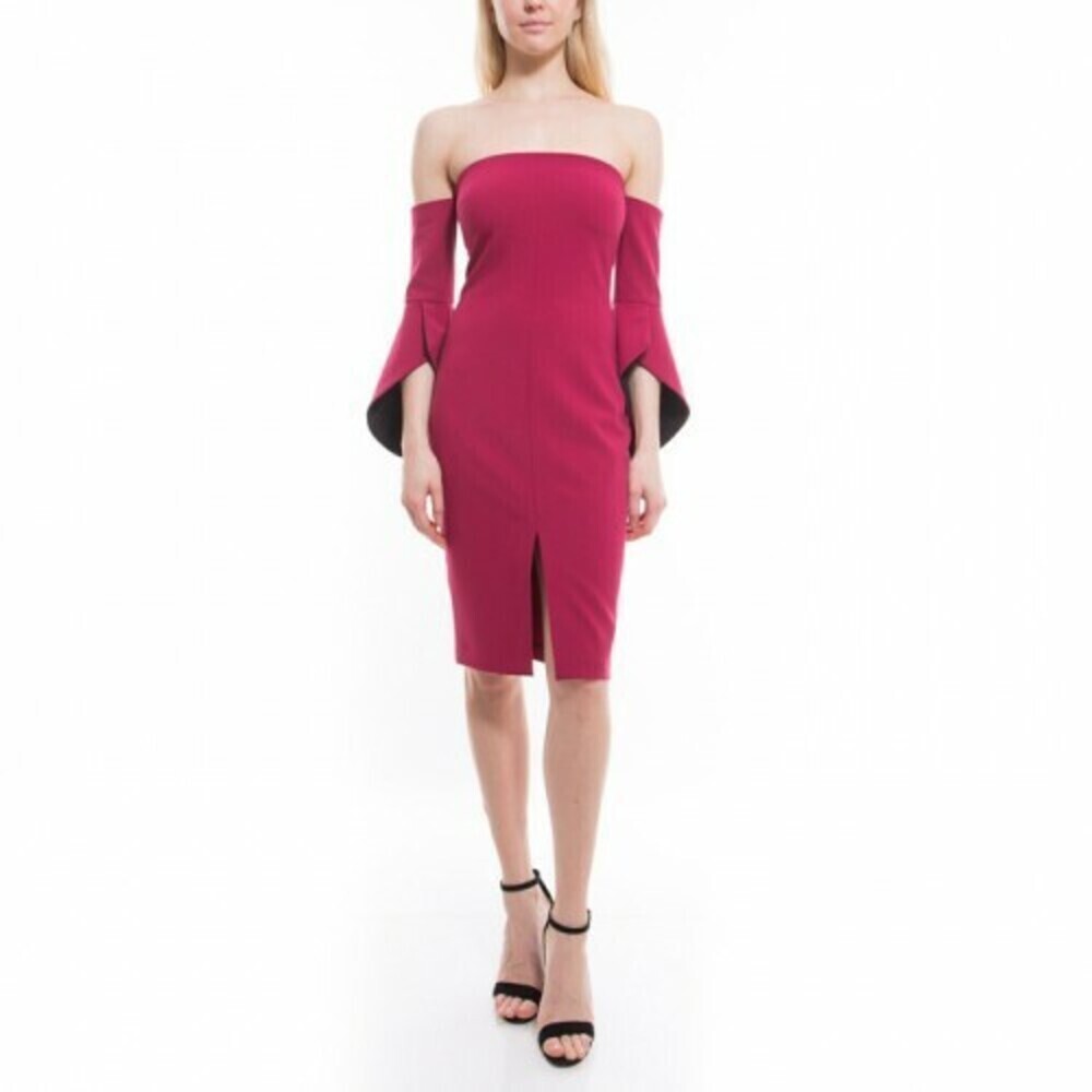 Likely Women's Ramona Off-Shoulder Trumpet-Sleeve Cocktail Dress size 8 $198
